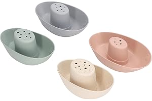 OVAQUIXI Stackable Bath Toys, Stackable Bath Boats, Water Game for Beach and Pool Games, 4 Pieces, Toys for Developing HandEy