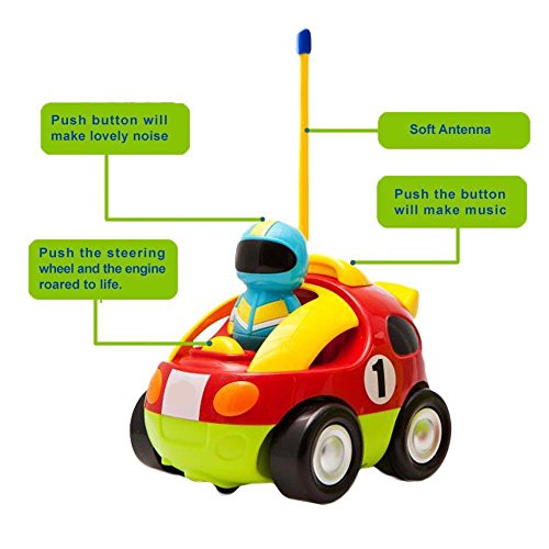 Cartoon R/C Race Car Radio Control Toy for Toddlers by Liberty Imports (ENGLISH Packaging)