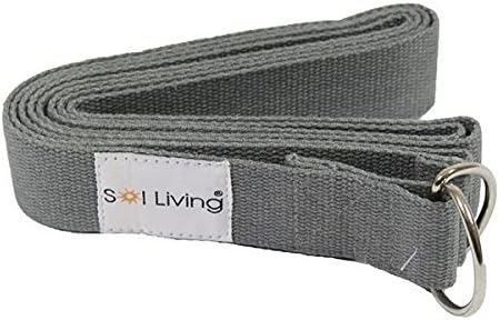Sol Living Yoga Strap Stretch Band - Cotton Exercise & Fitness Straps for Stretching, Yoga, Pilates, Physical Therapy, Dance, Gym Workouts