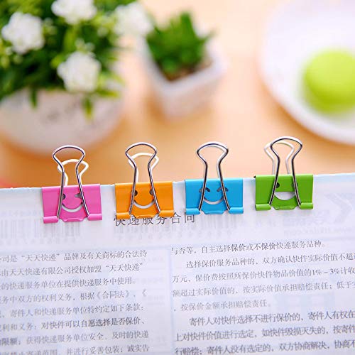 USHOT 10 Pcs Smile Metal Clip Cute Binder Clips Album Paper Clips Stationary Office Random One Size