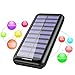 Power Bank Solar Portable Charger 24000mAh - ALLSOLAR Solar Phone charger with 3 Fast Charging USB Port and Dual Input External Battery Pack for Android Phones and All Smartphones and More(Black)
