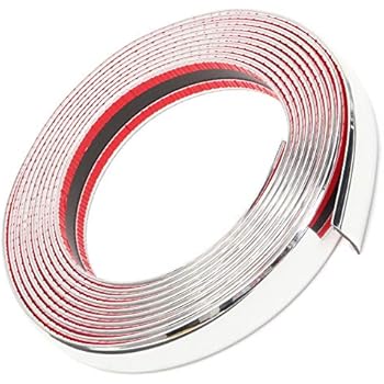 OTOLIMAN 25mm x 5metre (1inchx16feet) Car Chrome Moulding Trim Strip Decoration PVC Tape Sticky - Bumper Door Guard Protection
