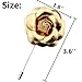 80Hou 2pcs PU Camellia Flower Lapel Pin Boutonniere Stick For Wedding Party Suit Gold Silver Floral Pin