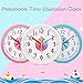 TXL Coloful Kids Wall Clock 12 Inch Silent Non Ticking Battery Operated Time Teaching Wall Clocks Analog Quartz Home Colorful Read Learn Time for Unisex Kid Room/Nursery Playroom/School(Beige)