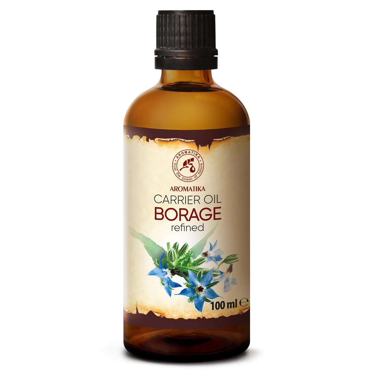 Borage Seed Oil 100 ml - 100% Pure & Natural - Borago Officinalis Seed Oil - great benefits for Skin - Hair - Face - Body care - Glass Bottle - Oils Borage