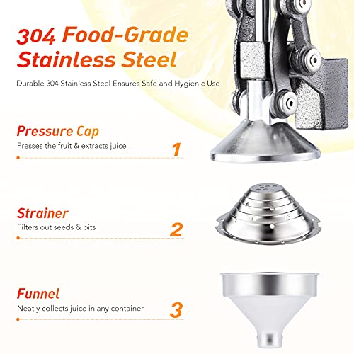 COZ Hand Press Juicer Machine, Manual Orange Juicer and Professional Citrus Juicer for Orange