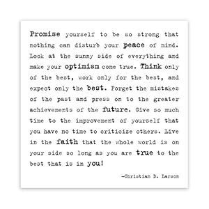QUOTABLE CARDS M167FV Make Your Optimism Come True-Christian D. Larson Black and White Magnet, Regular