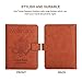 Vivefox RFID Leather Passport Holder Cover - Travel Passport Wallet Document Organizer Id Card Case (Brown- 1 (with Magnet Button))