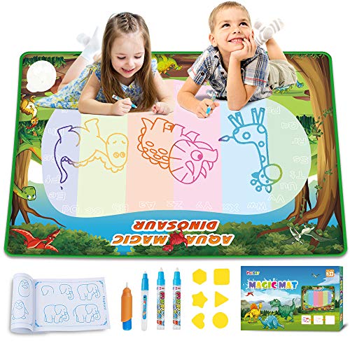 Aqua Drawing Mat for Kids - YEEBAY Water Magic Doodle Toys - Mess Free Coloring Painting Educational Writing Mats - Xmas Gift for Toddlers Boys Girls Age of 2,3,4,5,6 Year Old