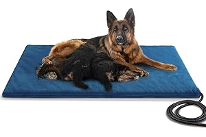 LAMLINGO Pet Heating Pad,Extremely Waterproof Heated Cat Dog Bed Outdoor & Indoor,Multi-Size Heated Dog Cat Blanket Mat,Pet Heater Warmer for Cat Dog House Whelping Box(Dark Blue,XL-36 Lx24 W)