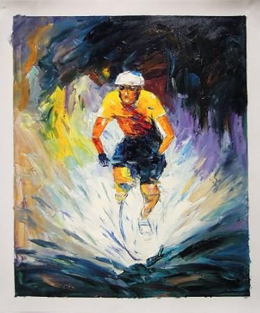 Amazon De Rflkt Radrennen Grosse Kunst Ol Auf Leinwand Gemalde