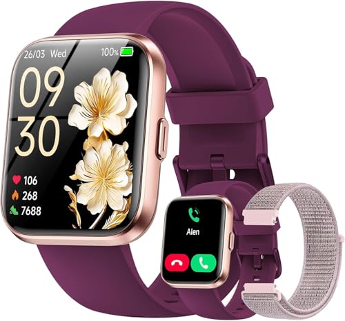 Quican Smart Watch for Women (Calls/Messages/Notifications), 1.8" Ai Assistant Smart Watch for iPhone/Andriod, 3ATM Fitness Tracker Watch with Heart Rate/SpO2/Sleep Monitor, 120+ Sport Pedometer Watch