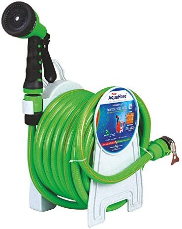 AquaHose Irrigation Horticulture Water Hose Reel - Fixed Type 15mtr ISI Marked Hose (with Tap Adapter with Easy to use Butterfly Clamp & Bead Chain to Tighten)