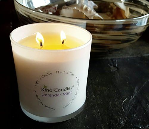 Kind Candles Handmade Lavender Mint Soy Candle in White Tumbler