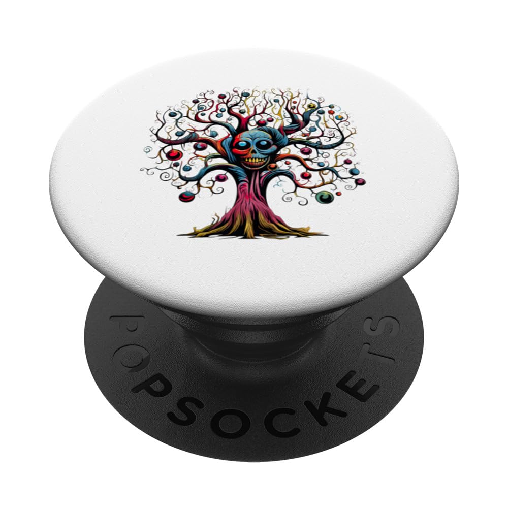 scary spooky halloween ghost tree PopSockets Swappable PopGrip