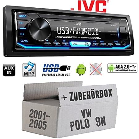 VW Polo 9N - Autoradio Radio JVC KD-X151 | MP3 | USB | Android 4x50Watt - Einbauzubehör - Einbauset