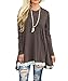 WEKILI Women's Tops Long Sleeve Lace Scoop Neck A-line Tunic Blouse Coffee L/US 12-14