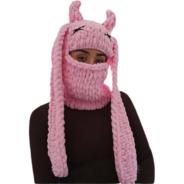 HISYI Rabbit Balaclava Halloween Balaclava Long Ears Hat Funny Hat