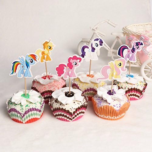 My Little Pony Cupcake topper 2017 new cartoon cake toppers kids birthday supplies
