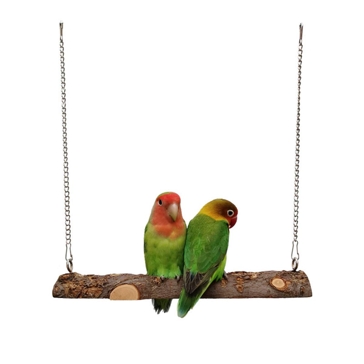 Nynelly Small Pet Bird Swing Parrot Swing - Natural Wooden Parrot Cage Toys for Parakeet, Cockatiel, Conure, Lovebirds, Canaries, African Parrots & Small and Medium Birds