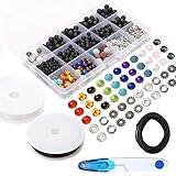 500 Piece Jewelry Making Beads and Rocks Kit Bracelet & Necklace, Great for Fun DIY Arts & Crafts to Make Fashionable and Creative Designs, Beautiful Lava Beads, Chakra Beads and Spacers