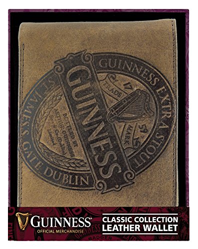 Guinness Brown Leather Wallet With Classic Collection Label Design