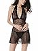 Women Lingerie Nightwear Lace Babydoll Strap Chemise Halter Mini Dress Black XXL