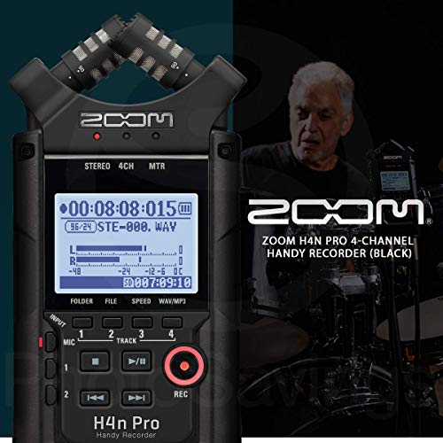 Zoom H4n Pro FourChannel Handy Audio Recorder (Black) 2X Lavalier