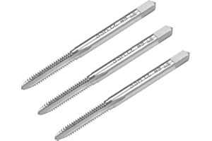uxcell Machine Tap #6-32 UNC Thread 2B Class 3 Flutes High Speed Steel Screw Threading Tap Tapping Tool 3pcs