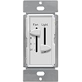 ENERLITES 3 Speed Ceiling Fan Control and LED Dimmer Light Switch, 2.5A Single Pole Light Fan Switch, 300W Incandescent Load,