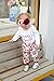 CPEI 4Pcs Baby Girls Clothes Set, Daddy's Princess Printed Romper Tops+Floral Pants+Hat+ Flower Headband (Rose, 0-3 Months)