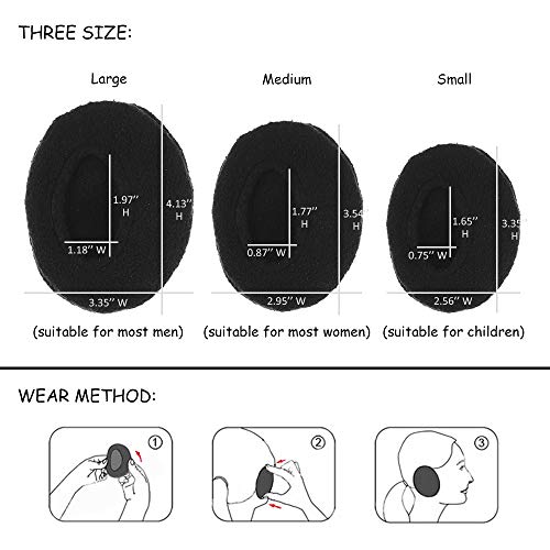 Bandless Ear Warmers/Earmuffs Winter Ear Covers Outdoor Fleece Ear Muffs for Men Women Kids(Black)