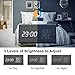 Digital Alarm Clock, Wooden LED Alarm Clock with Triple Alarms, 3 Levels Brightness Dimmer, Big Digit Display Date, Temperature and Humidity for Home Bedrooms