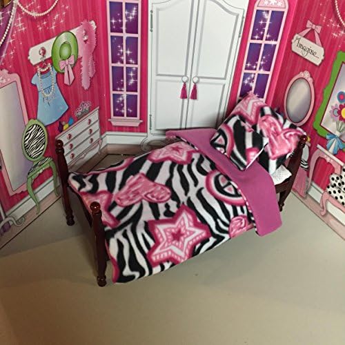 16-18 inch Doll Zebra fleece Pillow/Blanket doll bedding set FITS American Girl