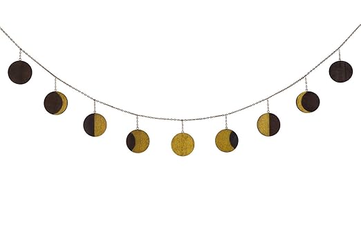 Casa E Cucina Decorazioni Per Interni Mkouo Moon Phase Garland Metal Boho Chic Moon Phase Decor Wall Wall Hanging Ornaments Apartment Dorm Office Nursery Living Room Bedroom Decorative Wall Art Gold Casa