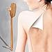 BS-MALL 3PCS Bath Brush Set Boar Bristle With Detachable Curved Long Handle Bamboo Bath Shower Body Brush For Improving Circulation, Detoxifying, Reducing Cellulite (1 Spare Head for Bonus)