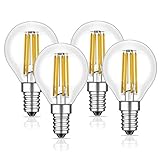 SooFoo E12 Candelabra Base 6W Dimmable COB LED Filament Globe Candle Light Bulb,2700K Warm White 600LM,60W Incandescent Replacement,4-Pack