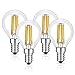 SooFoo E12 Candelabra Base 6W Dimmable COB LED Filament Globe Candle Light Bulb,2700K Warm White 600LM,60W Incandescent Replacement,4-Pack