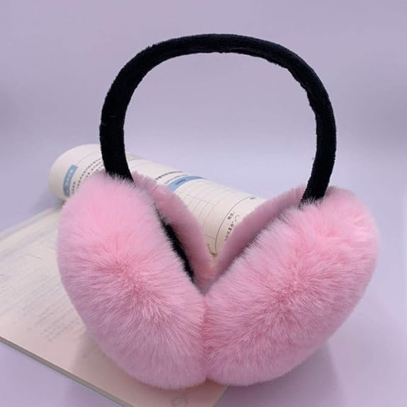 Faux fur earmuffs£¬Foldable warm earmuffs, earmuffsPink top (foldable)_One size£¬