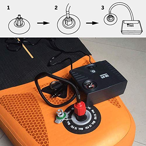 PeSandy Inflatable SUP Pump Adaptor Air Pump Converter, Multifunction Air Valve Converter with 4 Standard Conventional Air Valve Nozzles for Inflatable Boat, Stand Up Paddle Board, Inflatable Bed,Etc