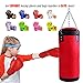 Luniquz Punching Bag for Kids Adults, Unfilled Hanging Boxing Bag Set for Kickboxing Training MMA Muay Thai Sparring, 23