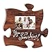 P. Graham Dunn You are My Sunshine Brown Distressed Wood Look 4 x 6 Wood Puzzle Wall Plaque Photo Frame
