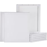 MECCANIXITY 8 Pcs Stretched Canvas for Painting, 10 x 12 Inch Blank Artist Boards 4/5 Inch Profile Cotton Canvas Panels for Beginners Professionals,White