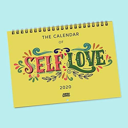 HAPPYWAGON 2020 Self Love Wall Hanging Calendar for Family, Home and Office with Motivational Illustrated Quotes, Monthly Grid and Space for Notes, to-Do List (Size: Height x Width: 21 x 29.5 cm)