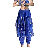 Women's Belly Dance Tribal for Harem Pants Halloween Trousers Bloomers Gold Trim Dance Pants