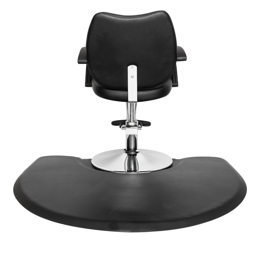 Mefeir 3' x 4' - 1 inch Thick Salon Anti Fatigue Mat for Hair Stylist, Semi Circle Comfort Barber Shop Beauty Floor Mats Under Styling Chair