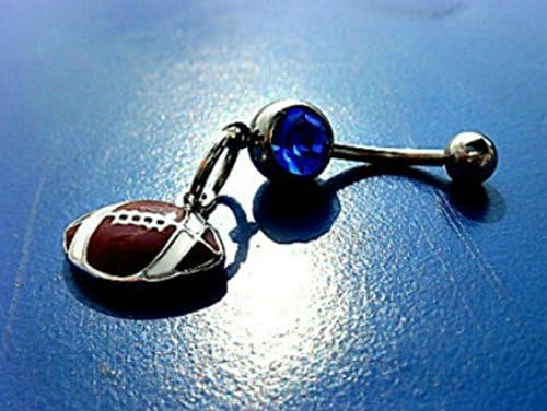 Valentine's gift,Football Belly Button Ring,College Football,Football Piercing,Sports Belly Ring, Professional Football Belly Ring,Handmade by Queen2Bohemian