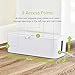 UT Wire In-Box Extra Large Cable Organizing Management Box for Under Desk Surge Protector Concealer White