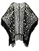 PrettyGuide Women's Evening Shawl Beaded 1920s Cape Poncho Fringed Cover Up Gold