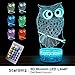 3D Night Light for Kids,3 in 1 Illusion Lamp for Home Decoration,3D Optical Illusion LED Lamps with Remote Control Bedroom Decorations Birthday,Christmas Gift Ideas for Girls Teen– Owl/Bear/Unicorn
